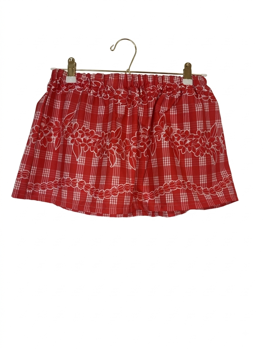 Red Palaka cropped top